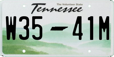 TN license plate W3541M