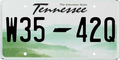 TN license plate W3542Q