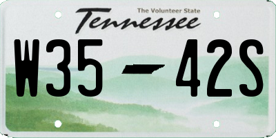 TN license plate W3542S