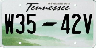 TN license plate W3542V