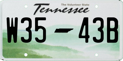 TN license plate W3543B
