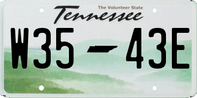 TN license plate W3543E