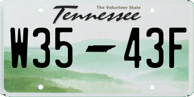 TN license plate W3543F