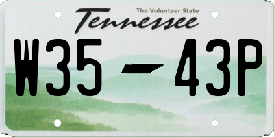 TN license plate W3543P
