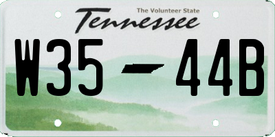 TN license plate W3544B