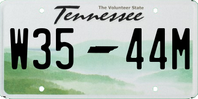 TN license plate W3544M