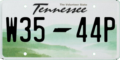 TN license plate W3544P