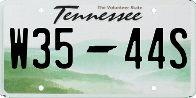 TN license plate W3544S