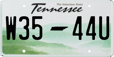 TN license plate W3544U