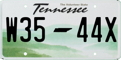 TN license plate W3544X