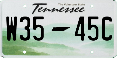 TN license plate W3545C