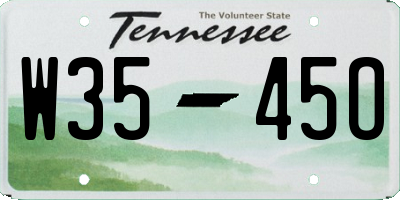 TN license plate W3545O