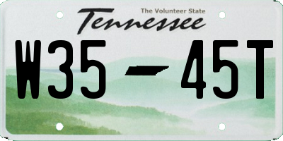 TN license plate W3545T