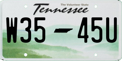 TN license plate W3545U