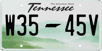TN license plate W3545V