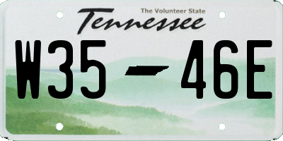 TN license plate W3546E
