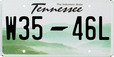 TN license plate W3546L
