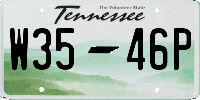 TN license plate W3546P