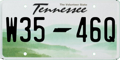 TN license plate W3546Q