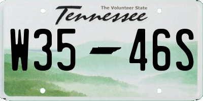 TN license plate W3546S