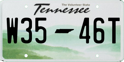 TN license plate W3546T