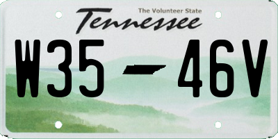 TN license plate W3546V