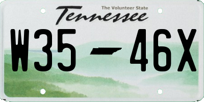 TN license plate W3546X