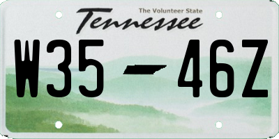 TN license plate W3546Z