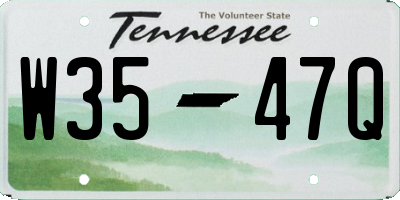 TN license plate W3547Q