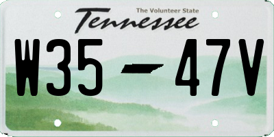TN license plate W3547V