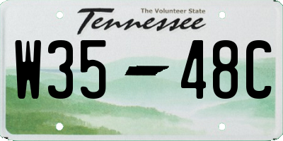 TN license plate W3548C