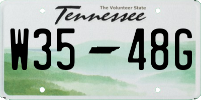 TN license plate W3548G