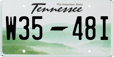 TN license plate W3548I