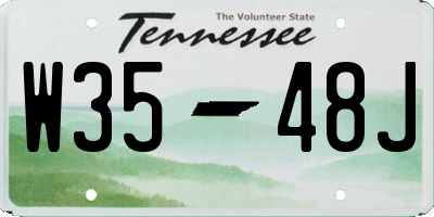 TN license plate W3548J