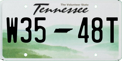 TN license plate W3548T