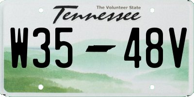 TN license plate W3548V