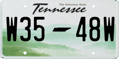 TN license plate W3548W