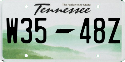 TN license plate W3548Z
