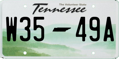 TN license plate W3549A