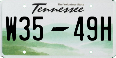 TN license plate W3549H