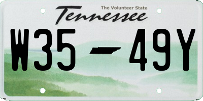 TN license plate W3549Y