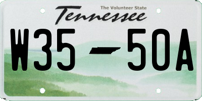 TN license plate W3550A