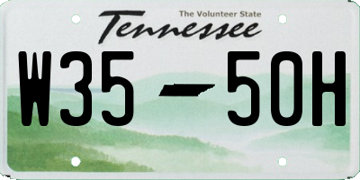 TN license plate W3550H