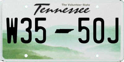 TN license plate W3550J