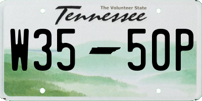 TN license plate W3550P