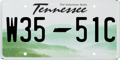 TN license plate W3551C
