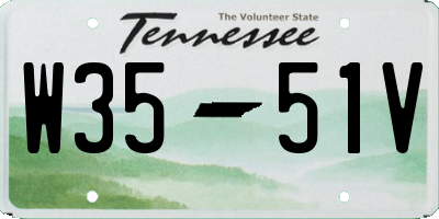 TN license plate W3551V