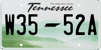 TN license plate W3552A