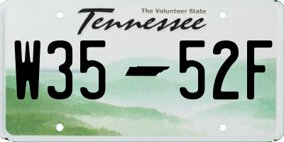 TN license plate W3552F