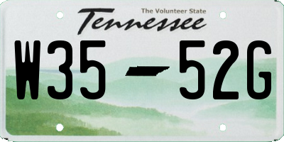 TN license plate W3552G